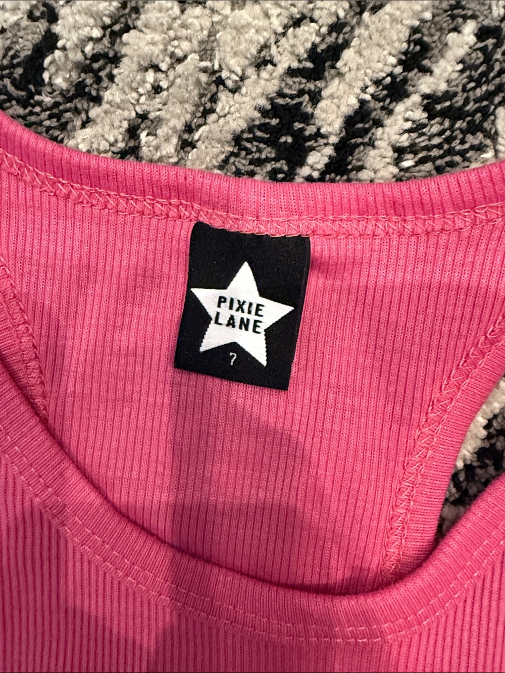 Label Pink Ribbed Tank Top for Kids - Picture 2 of 3